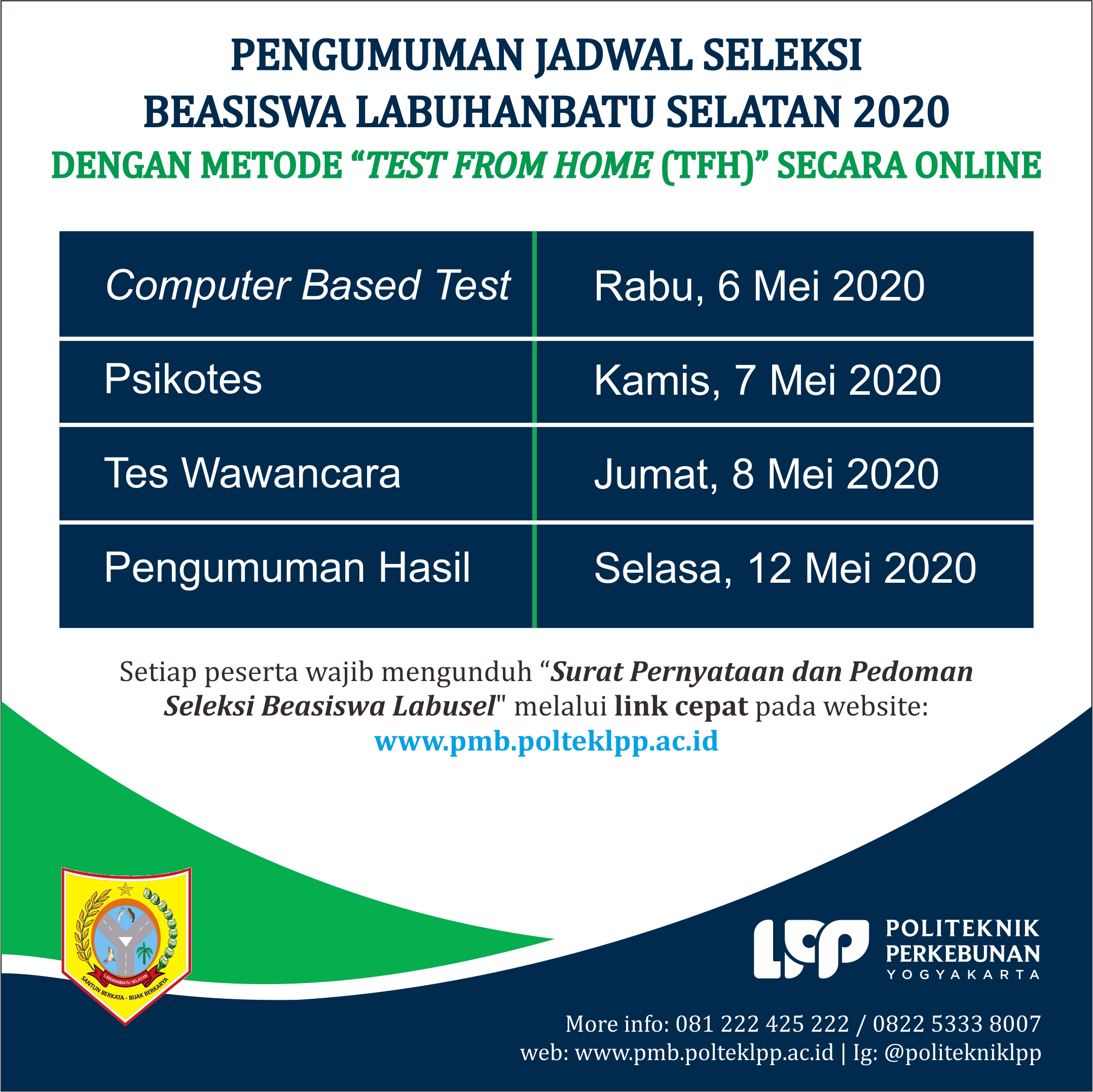 Jadwal Dan Pedoman Pelaksanaan Seleksi Beasiswa Pemda Labuhanbatu